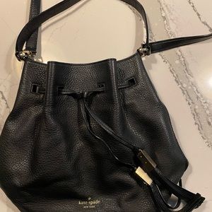 Black Kate Spade bucket bag